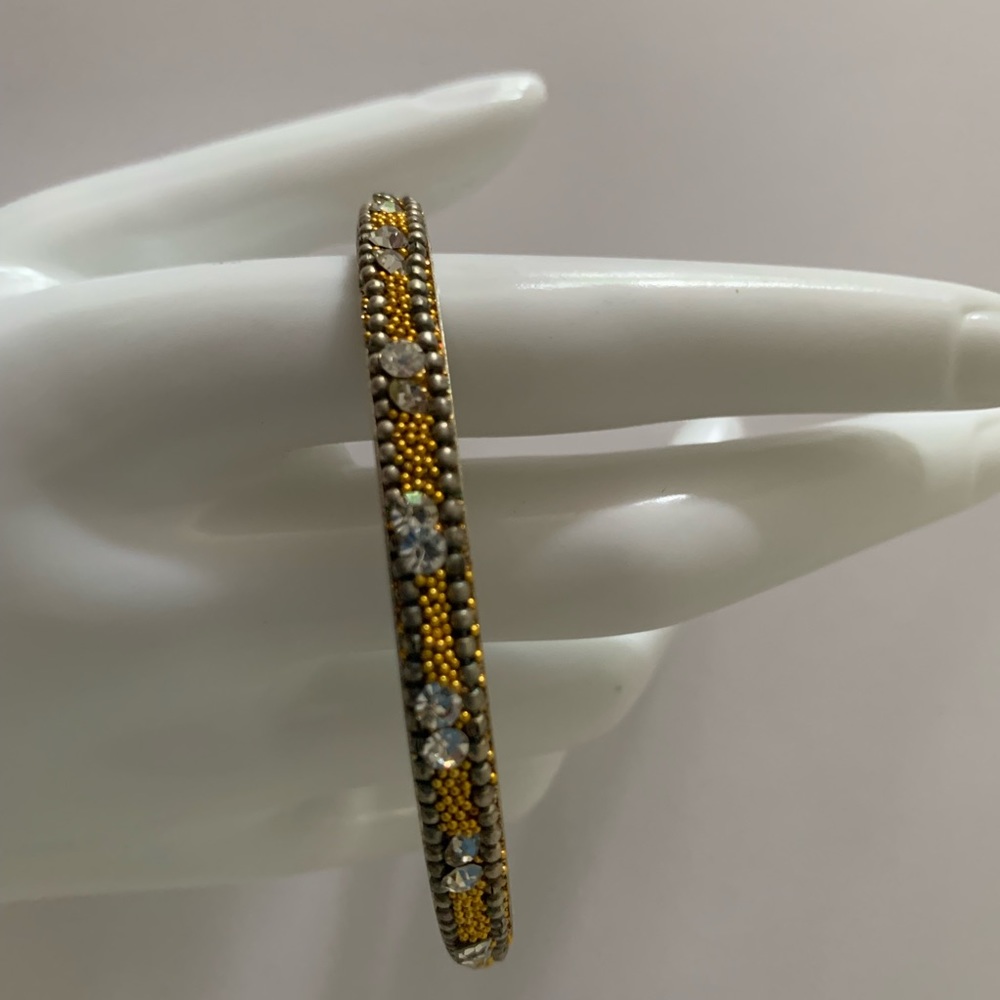 Round Clear Quartz Crystal Gemstones Gold Silver Balls Wrist Bangle Bracelet